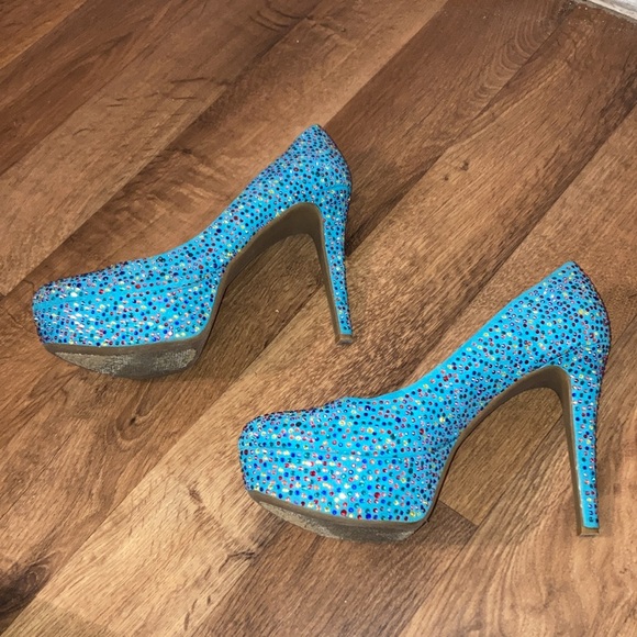 Gianni Bini Teal and Multi-color Rhinestones - Picture 3 of 13